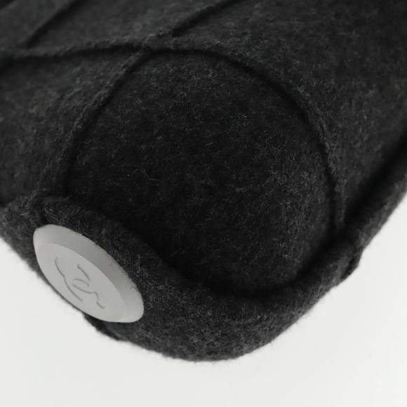 CHANEL Hip bag Hand Bag Wool Gray CC Auth bs18826 - Picture 15 of 16